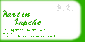 martin kapche business card